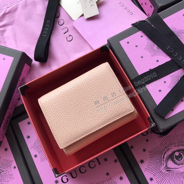 Gucci錢包 古馳新款翻蓋長錢包 Gucci女錢包 456116黑色全皮  gdj1180